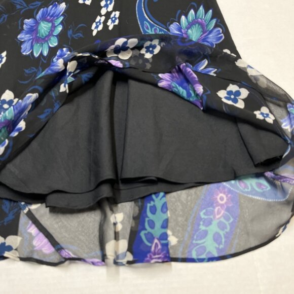 Vintage American Angel Dress Womens XL Dark Floral Chiffon Layered Max Fairy Y2K - Picture 5 of 8